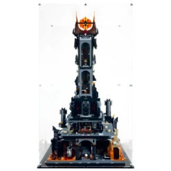 Custom Acrylic Display Case For LEGO Model 10333 - The Lord Of The Rings Barad-dur (3mm Thick, UV Resistant) 33.7h X 19.5w X 13.7d -Displaygeek Shop 10333 display case lego icons the lord of the rings barad dur back