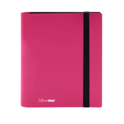 4-Pocket Card Binder For ECLIPSE Easy Shuffle Protector Sleeves -Displaygeek Shop 15384 4Pkt ProBinder Eclipse HotPink Front