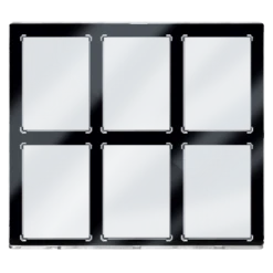 6-Card Wall Mount Display Case For 35pt Trading Cards (UV ONE-TOUCH Magnetic Holder) -Displaygeek Shop 15403 UV OneTouch BlackBorder 6Card 35pt Verta