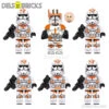 Set Of 6 - 212th Clone Troopers & Commander Cody (Star Wars) - Custom Building Blocks Mini Figures Compatible With LEGO