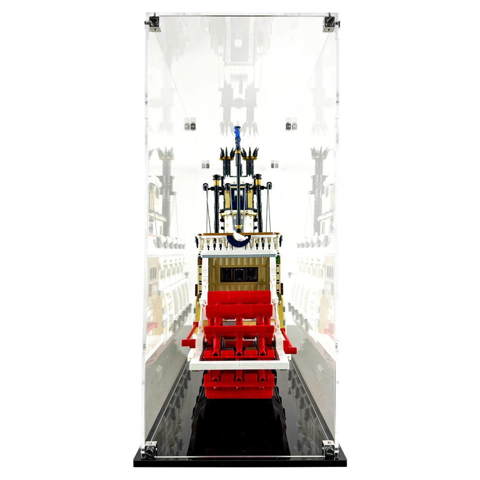 Custom Acrylic Display Case For LEGO Model 21356 - River Steamboat (3mm Thick, UV Resistant) 16.5h X 28.25w X 7.25d 2 Custom Acrylic Display Case For LEGO Model 21356 - River Steamboat (3mm Thick, UV Resistant) 16.5h X 28.25w X 7.25d - Image 2