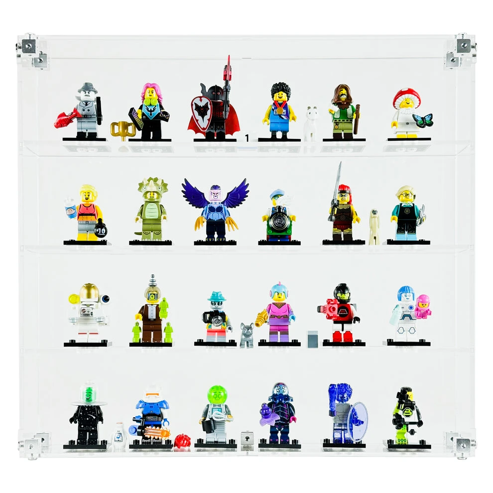 Custom Acrylic Wall Mount Display For LEGO Minifigures X 24 (3mm Thick, UV Resistant) 12h X 13w X 2d 1 Custom Acrylic Wall Mount Display For LEGO Minifigures X 24 (3mm Thick, UV Resistant) 12h X 13w X 2d