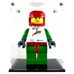 Custom Acrylic Display Case For LEGO Model 40819 - Up-Scaled Racing Driver LEGO Minifigure (3mm Thick, UV Resistant) 10.75h X 8.25w X 5.75d