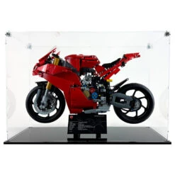 Custom Acrylic Display Case For LEGO Model 42202 - Ducati Panigale V4 S Motorcycle (3mm Thick, UV Resistant) 12.5h X 18.5w X 7.25d