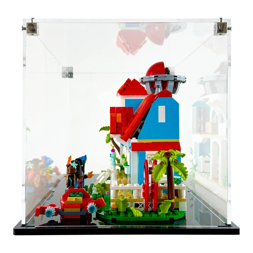 Custom Acrylic Display Case For LEGO Model 43268 - Lilo & Stitch Beach House (3mm Thick, UV Resistant) 7.75h X 13.5w X 7.75d 2 Custom Acrylic Display Case For LEGO Model 43268 - Lilo & Stitch Beach House (3mm Thick, UV Resistant) 7.75h X 13.5w X 7.75d - Image 2