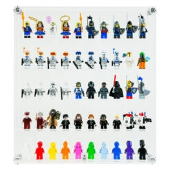 Custom Acrylic Wall Mount Display For LEGO Minifigures X 50 (3mm Thick, UV Resistant) 15h X 13.5w X 2d