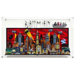 Custom Acrylic Wall Mount Display For LEGO Model 76271 - Batman The Animated Series Gotham City (3mm Thick, UV Resistant) 18h X 32w X 3.25d
