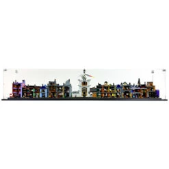 Custom Acrylic Display Case For LEGO Model 76444 - Diagon Alley Wizarding Shops (3mm Thick, UV Resistant) 6.75h X 36w X 5.25d -Displaygeek Shop 76444 display case lego harry potter diagon alley wizarding shops v1 back