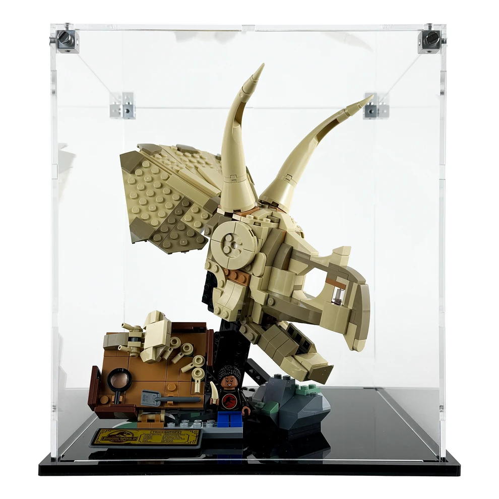 Custom Acrylic Display Case For LEGO Model 76969 - Jurassic World Dinosaur Fossils Triceratops Skull (3mm Thick, UV Resistant) 9.5h X 8.5w X 8.25d 1 Custom Acrylic Display Case For LEGO Model 76969 - Jurassic World Dinosaur Fossils Triceratops Skull (3mm Thick, UV Resistant) 9.5h X 8.5w X 8.25d