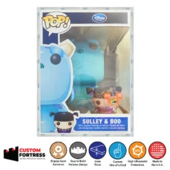 Custom Acrylic Hard Case For 9 INCH GIANT SULLEY & BOO Funko Pop Grail Boxes (3mm Thick, UV Resistant) Fits 11.25h X 8.5w X 8.5d