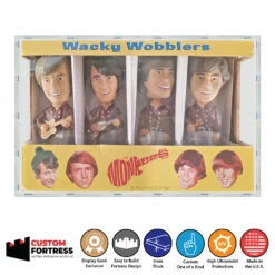 Custom Acrylic Hard Case For WACKY WOBBLER MONKEES 4 PACK Funko Grail Boxes (3mm Thick, UV Resistant) Fits 8h X 12.1w X 3.4d