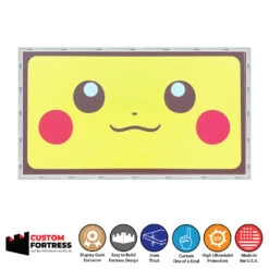 Custom Acrylic Hard Case For NINTENDO 2DS XL PIKACHU & POKE BALL Video Game Console (3mm Thick, UV Resistant) Fits 3.75h X 6.9w X 2.2d