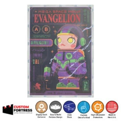 Custom Acrylic Hard Case For MEGA SPACE MOLLY 400% EVANGELION Pop Mart Figure Box (3mm Thick, UV Resistant) Fits 13.3h X 9.25w X 6.9d