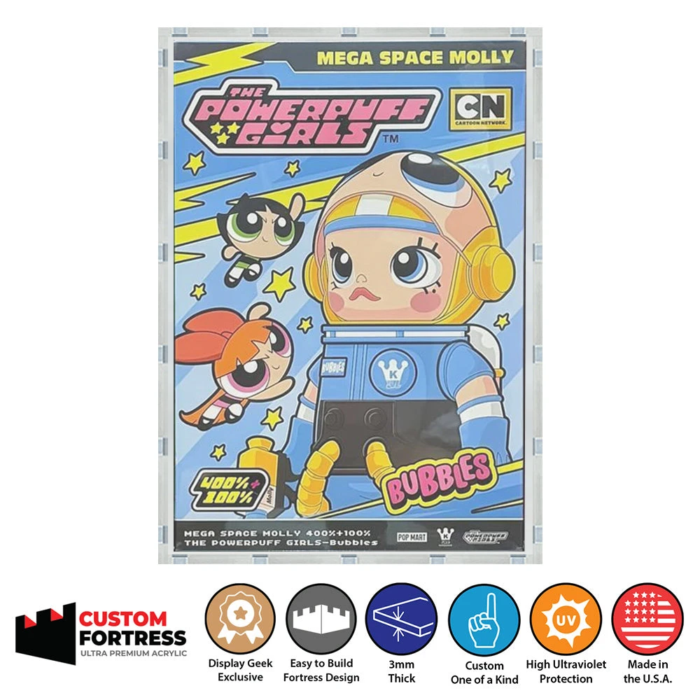 Custom Acrylic Hard Case For MEGA SPACE MOLLY 400% POWERPUFF GIRLS BLOSSOM Pop Mart Figure Box (3mm Thick, UV Resistant) Fits 13.3h X 9.25w X 6.9d 8 Custom Acrylic Hard Case For MEGA SPACE MOLLY 400% POWERPUFF GIRLS BLOSSOM Pop Mart Figure Box (3mm Thick, UV Resistant) Fits 13.3h X 9.25w X 6.9d - Image 8