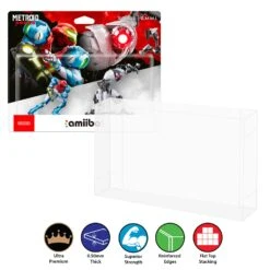AMIIBO BOX Protectors For SWITCH METROID DREAD Double Amiibo Box (0.50mm Thick, UV & Scratch Resistant)