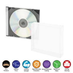Plastic Protector For SINGLE DISC CD Jewel Case (0.50mm Thick, UV & Scratch Resistant)