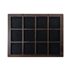 Enamel Pin Display (2" Wide X 2" High Slots) Fits Standard Pins (Choose Color And Size) -Displaygeek Shop DWS Enamel Pin Board 2x2 ebony 02