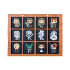 Enamel Pin Display (2" Wide X 2" High Slots) Fits Standard Pins (Choose Color And Size) -Displaygeek Shop DWS Enamel Pin Board 2x2 redwood 01