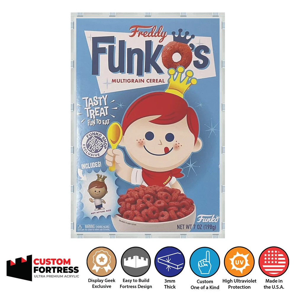 Custom Acrylic Hard Case For FUNKO'S CEREAL Funko Pop Grail Boxes (3mm Thick, UV Resistant) Fits 10.5h X 7w X 2.5d 1 Custom Acrylic Hard Case For FUNKO'S CEREAL Funko Pop Grail Boxes (3mm Thick, UV Resistant) Fits 10.5h X 7w X 2.5d
