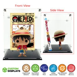 Custom Acrylic Display Case For MANGA BOOK & FIGURE COMBO (3mm Thick, UV Resistant) Display Size 8h X 6.25w X 5.4d