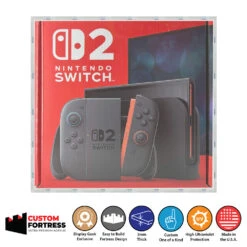 Custom Acrylic Hard Case For NINTENDO SWITCH 2 Video Game Console (3mm Thick, UV Resistant) Fits 8.7h X 8.9w X 4.3d