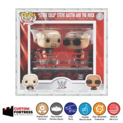 Custom Acrylic Hard Case For 2 PACK WWE RING Funko Pop Grail Boxes (3mm Thick, UV Resistant) Fits 8h X 8.5w X 8.5d