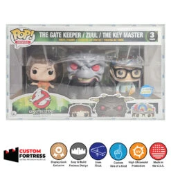 Custom Acrylic Hard Case For 3 PACK GATEKEEPER ZUUL Funko Pop Grail Boxes (3mm Thick, UV Resistant) Fits 6.25h X 10.75w X 5.5d