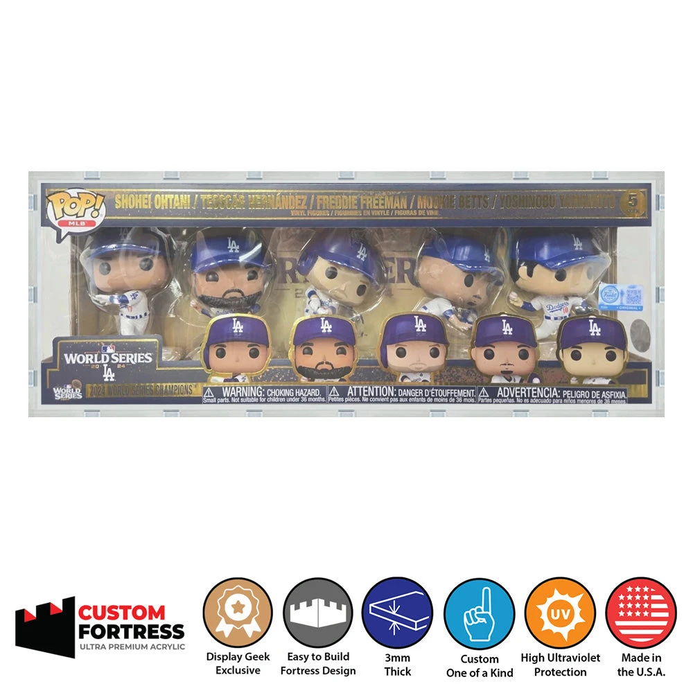 Custom Acrylic Hard Case For 5 PACK DODGERS WORLD SERIES 2024 Funko Pop Grail Boxes (3mm Thick, UV Resistant) Fits 6.5h X 18w X 3.5d 1 Custom Acrylic Hard Case For 5 PACK DODGERS WORLD SERIES 2024 Funko Pop Grail Boxes (3mm Thick, UV Resistant) Fits 6.5h X 18w X 3.5d