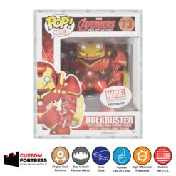 Custom Acrylic Hard Case For 6 INCH HULKBUSTER #73 Funko Pop Grail Boxes (3mm Thick, UV Resistant) Fits 8h X 6.5w X 4d
