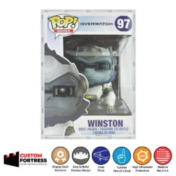 Custom Acrylic Hard Case For 6 INCH WINSTON #97 Funko Pop Grail Boxes (3mm Thick, UV Resistant) Fits 7.5h X 5w X 5d