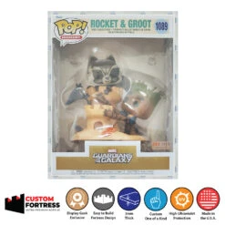 Custom Acrylic Hard Case For POP MOMENT ROCKET & GROOT SANDCASTLE #1089 Funko Pop Grail Boxes (3mm Thick, UV Resistant) Fits 9.75h X 7.5w X 6.75d