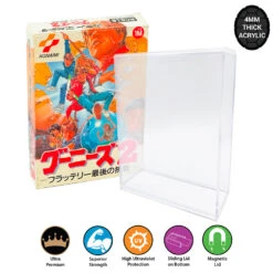 Acrylic Hard Case For FAMICOM Video Game Box (4mm Thick, UV & Slide Bottom)