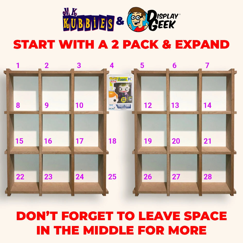 KUBBIE ULTRA (3x3) - In Box Display Case For Funko Pops, Wall Mountable & Stackable Pop Shelf (MDF Wood) 2 KUBBIE ULTRA (3x3) - In Box Display Case For Funko Pops, Wall Mountable & Stackable Pop Shelf (MDF Wood) - Image 2