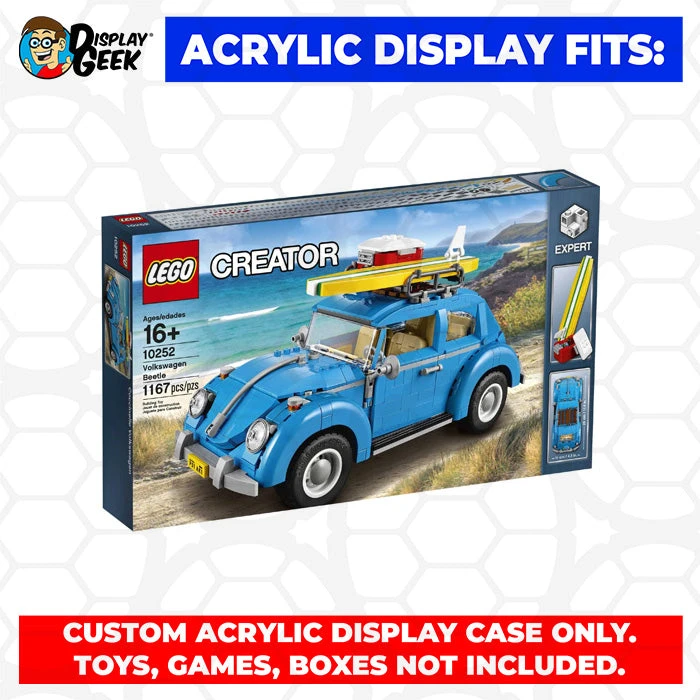 Custom Acrylic Display Case For LEGO Model 10252 - Creator Expert Volkswagen Beetle (3mm Thick, UV Resistant) 6.6h X 12.8w X 6.3d 7 Custom Acrylic Display Case For LEGO Model 10252 - Creator Expert Volkswagen Beetle (3mm Thick, UV Resistant) 6.6h X 12.8w X 6.3d - Image 7