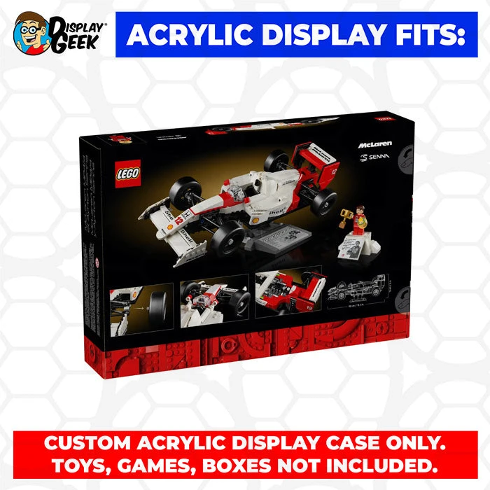 Custom Acrylic Display Case For LEGO Model 10330 - McLaren MP4/4 & Ayrton Senna (3mm Thick, UV Resistant) 6h X 14.2w X 8d 10 Custom Acrylic Display Case For LEGO Model 10330 - McLaren MP4/4 & Ayrton Senna (3mm Thick, UV Resistant) 6h X 14.2w X 8d - Image 10
