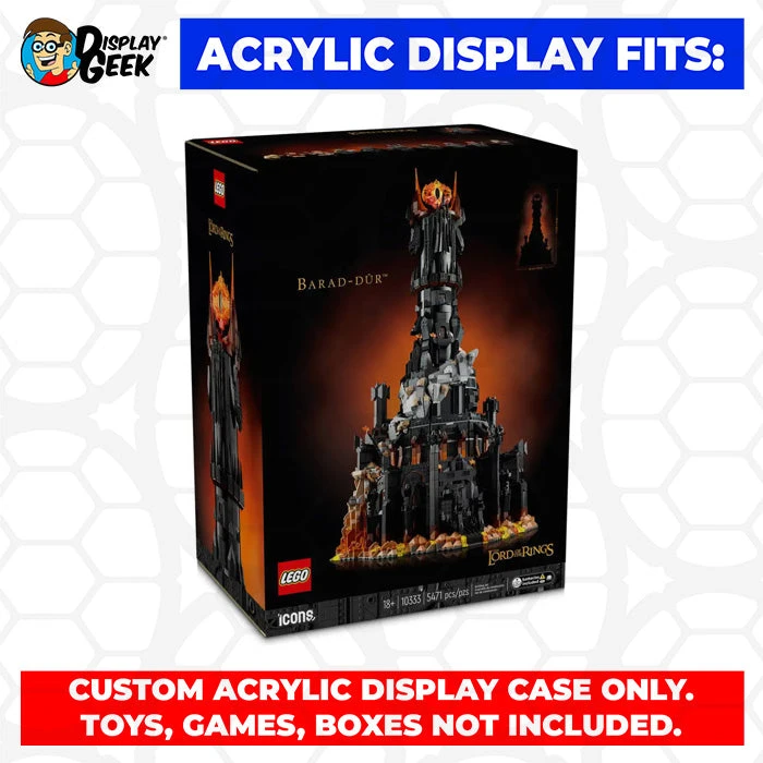 Custom Acrylic Display Case For LEGO Model 10333 - The Lord Of The Rings Barad-dur (3mm Thick, UV Resistant) 33.7h X 19.5w X 13.7d 10 Custom Acrylic Display Case For LEGO Model 10333 - The Lord Of The Rings Barad-dur (3mm Thick, UV Resistant) 33.7h X 19.5w X 13.7d - Image 10