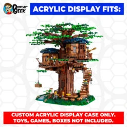 Custom Acrylic Display Case For LEGO Model 21318 - Tree House (3mm Thick, UV Resistant) 16.5h X 19.5w X 17.5d