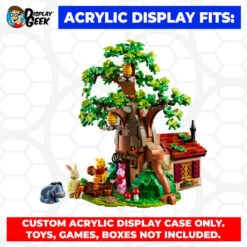 Custom Acrylic Display Case For LEGO Model 21326 - Winnie The Pooh (3mm Thick, UV Resistant) 10.5h X 13.5w X 8.5d