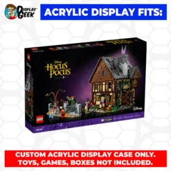 Custom Acrylic Display Case For LEGO Model 21341 - Hocus Pocus (3mm Thick, UV Resistant) 11.5h X 13.5w X 13.5d -Displaygeek Shop LEGO 21341 01