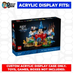 Custom Acrylic Display Case For LEGO Model 21352 - Magic Of Disney (3mm Thick, UV Resistant) 8.25h X 11.75w X 8d -Displaygeek Shop LEGO 21352 01
