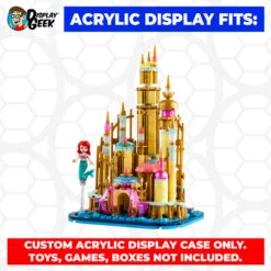 Custom Acrylic Display Case For LEGO Model 40708 - Mini Disney Ariel's Castle (3mm Thick, UV Resistant) 9.5h X 7w X 6.3d