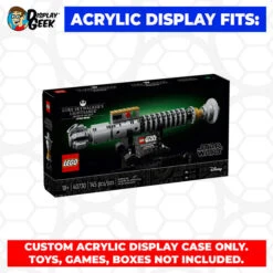 Custom Acrylic Display Case For LEGO Model 40730 - Luke Skywalker's Lightsaber (3mm Thick, UV Resistant) 3.75h X 12w X 4.25d -Displaygeek Shop LEGO 40730 01