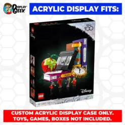 Custom Acrylic Display Case For LEGO Model 43227 - Disney Villain Icons (3mm Thick, UV Resistant) 9h X 11.8w X 10.6d -Displaygeek Shop LEGO 43227 01