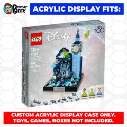Custom Acrylic Display Case For LEGO Model 43232 - Peter Pan & Wendy’s Flight Over London (3mm Thick, UV Resistant) 9.5h X 7w X 7d -Displaygeek Shop LEGO 43232 01
