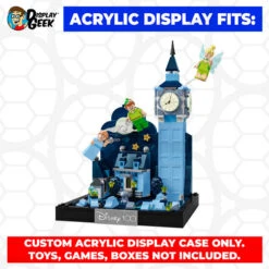 Custom Acrylic Display Case For LEGO Model 43232 - Peter Pan & Wendy’s Flight Over London (3mm Thick, UV Resistant) 9.5h X 7w X 7d -Displaygeek Shop LEGO 43232 02