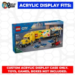 Custom Acrylic Display Case For LEGO Model 60440 - City Yellow Delivery Truck (3mm Thick, UV Resistant) 7.5h X 20w X 6.5d -Displaygeek Shop LEGO 60440 01