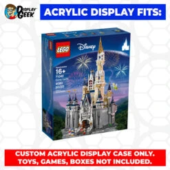Custom Acrylic Display Case For LEGO Model 71040 - The Disney Castle (3mm Thick, UV Resistant) 31.5h X 21.5w X 14.5d -Displaygeek Shop LEGO 71040 01