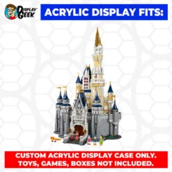 Custom Acrylic Display Case For LEGO Model 71040 - The Disney Castle (3mm Thick, UV Resistant) 31.5h X 21.5w X 14.5d