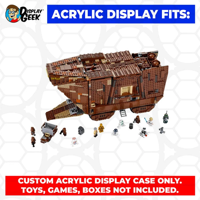 Custom Acrylic Display Case For LEGO Model 75059 - Sandcrawler (3mm Thick, UV Resistant) 11.5h X 20.5w X 10.25d 1 Custom Acrylic Display Case For LEGO Model 75059 - Sandcrawler (3mm Thick, UV Resistant) 11.5h X 20.5w X 10.25d