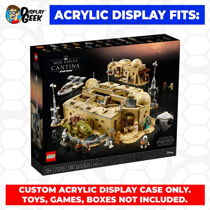 Custom Acrylic Display Case For LEGO Model 75290 - Mos Eisley Cantina (3mm Thick, UV Resistant) 9h X 30.5w X 18d 7 Custom Acrylic Display Case For LEGO Model 75290 - Mos Eisley Cantina (3mm Thick, UV Resistant) 9h X 30.5w X 18d - Image 7